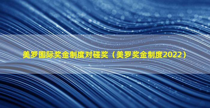 美罗国际奖金制度对碰奖（美罗奖金制度2022）