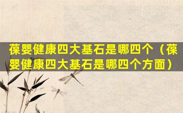 葆婴健康四大基石是哪四个（葆婴健康四大基石是哪四个方面）