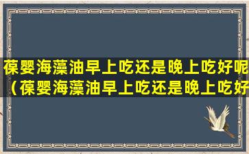 葆婴海藻油早上吃还是晚上吃好呢（葆婴海藻油早上吃还是晚上吃好呢女生）