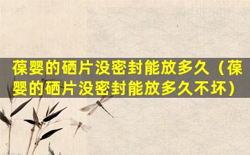 葆婴的硒片没密封能放多久（葆婴的硒片没密封能放多久不坏）