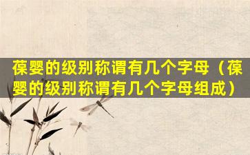 葆婴的级别称谓有几个字母（葆婴的级别称谓有几个字母组成）