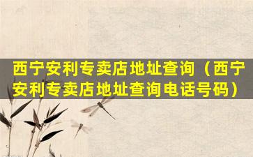 西宁安利专卖店地址查询（西宁安利专卖店地址查询电话号码）