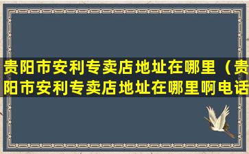 贵阳市安利专卖店地址在哪里（贵阳市安利专卖店地址在哪里啊电话）