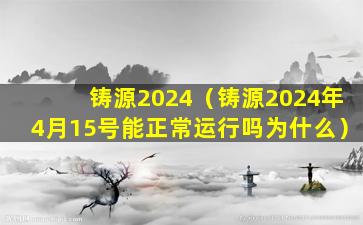 铸源2024（铸源2024年4月15号能正常运行吗为什么）