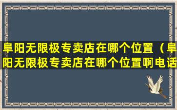 阜阳无限极专卖店在哪个位置（阜阳无限极专卖店在哪个位置啊电话）