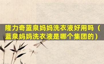 隆力奇蓝泉妈妈洗衣液好用吗（蓝泉妈妈洗衣液是哪个集团的）